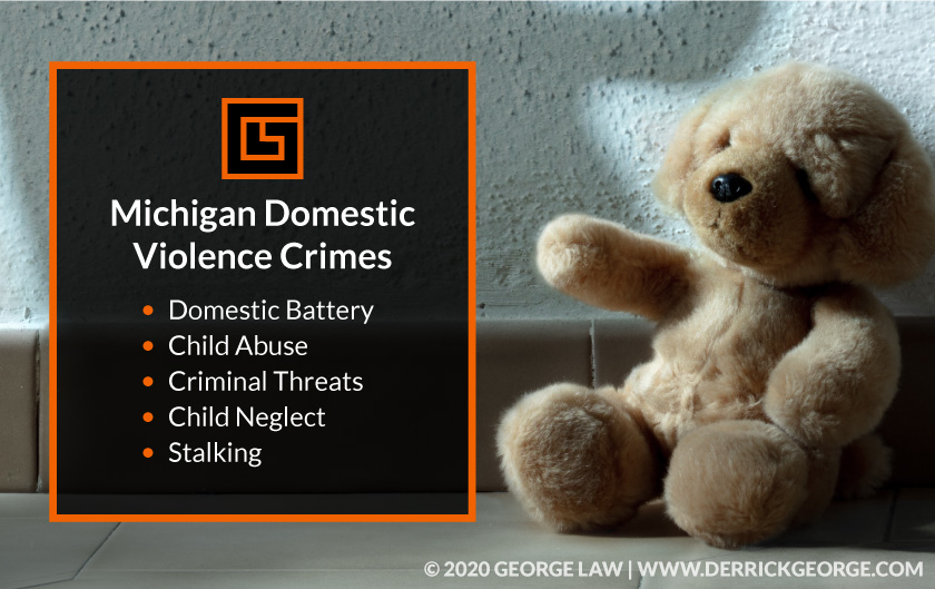 Teddy bear with text- Michigan Domestic Violence Crimes