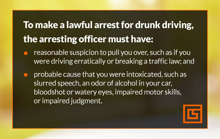 text-make a lawful arrest for drunk driving