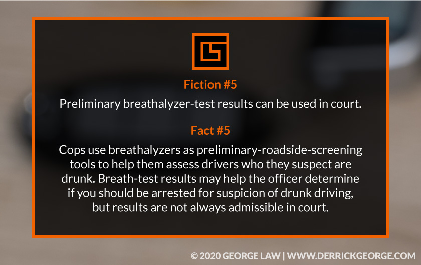 Text- Fiction #5- Preliminary breathalyzer-test results can be used in court...