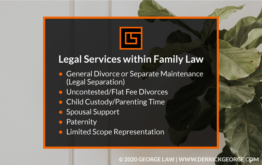 Plant with text- Legal services within family law...