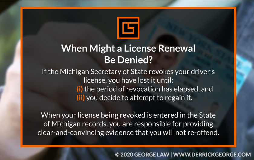 Text- when might a license renewal be denied? ...