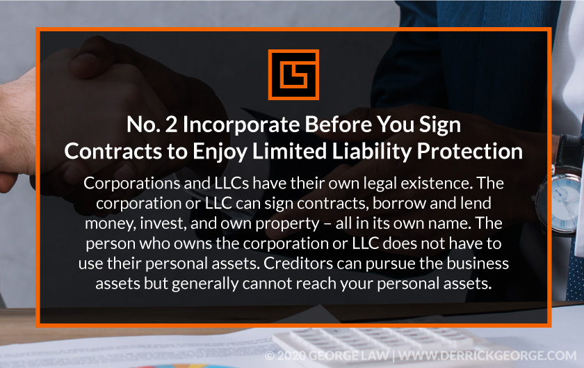 Callout 2 No. 2 Incorporate Before You Sign Contracts to Enjoy Limited Liability